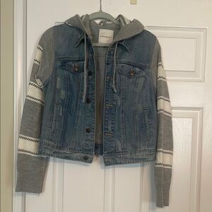 Thread & Supply Blue Jean Jacket with Gray Sleeves